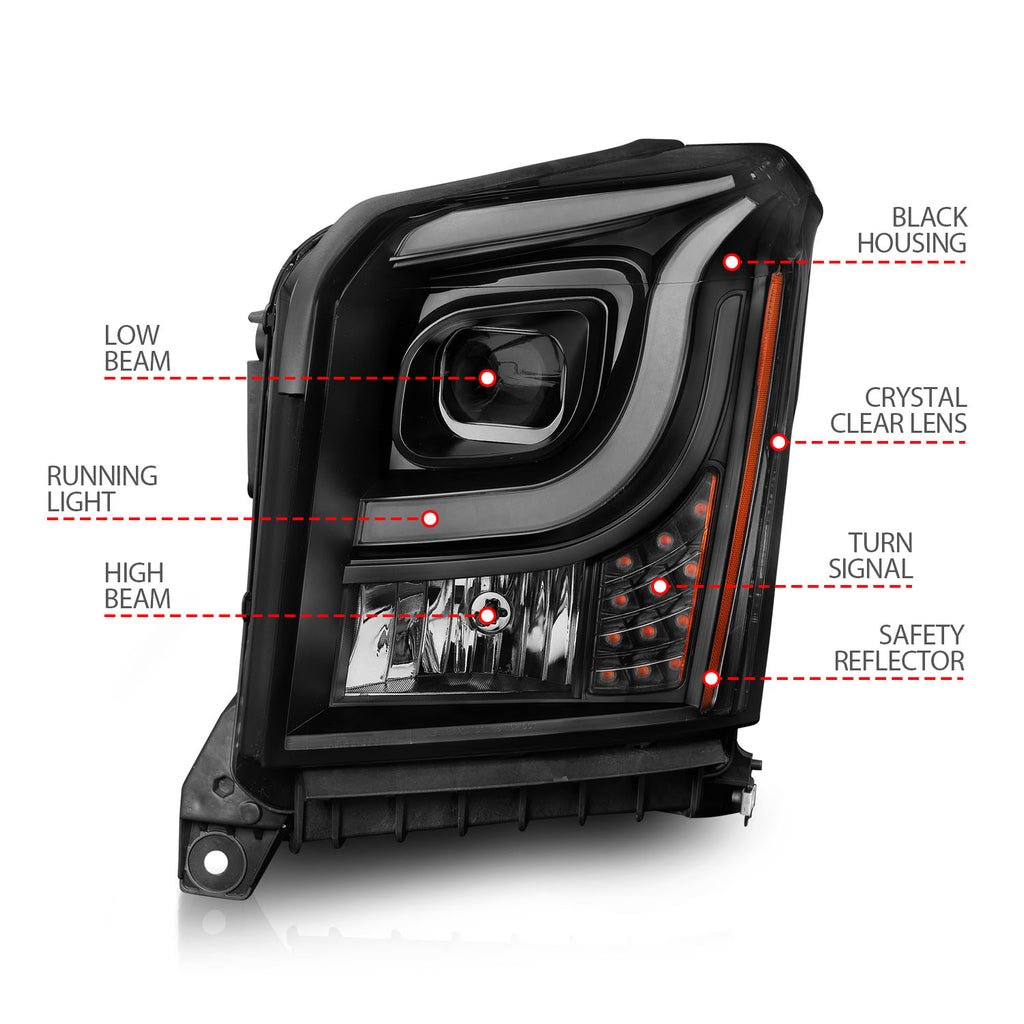 ANZO USA 111535 Projector Headlight for Select GMC Yukon, GMC Yukon XL
