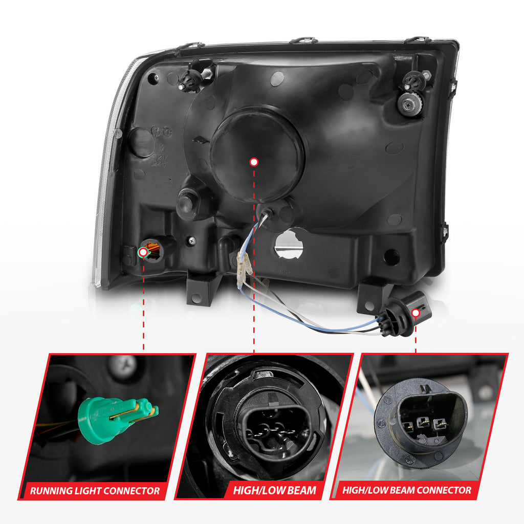 ANZO USA 111550 Crystal Headlight for Select Ford Excursion, Ford F-250, Ford F-250 Super Duty, Ford F-350, Ford F-350 Super Duty, Ford F-450 Super Duty
