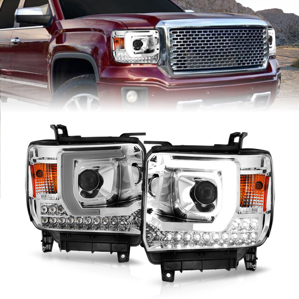 ANZO USA 111553 Projector Headlight for Select GMC Sierra 1500, GMC Sierra HD, GMC Sierra HD