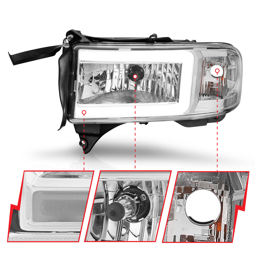 ANZO USA 111555 Crystal Headlight for Select Dodge Ram 1500, Dodge Ram 2500, Dodge Ram