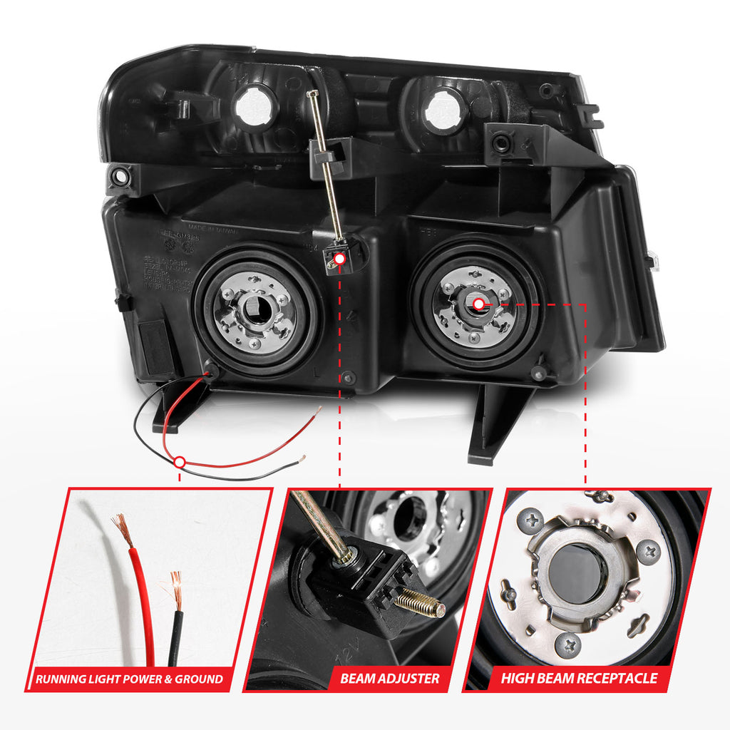 ANZO USA 111559 Crystal Headlight for Select Chevrolet Colorado, GMC Canyon, Isuzu i-280, Isuzu i-290, Isuzu i-350, Isuzu i-370