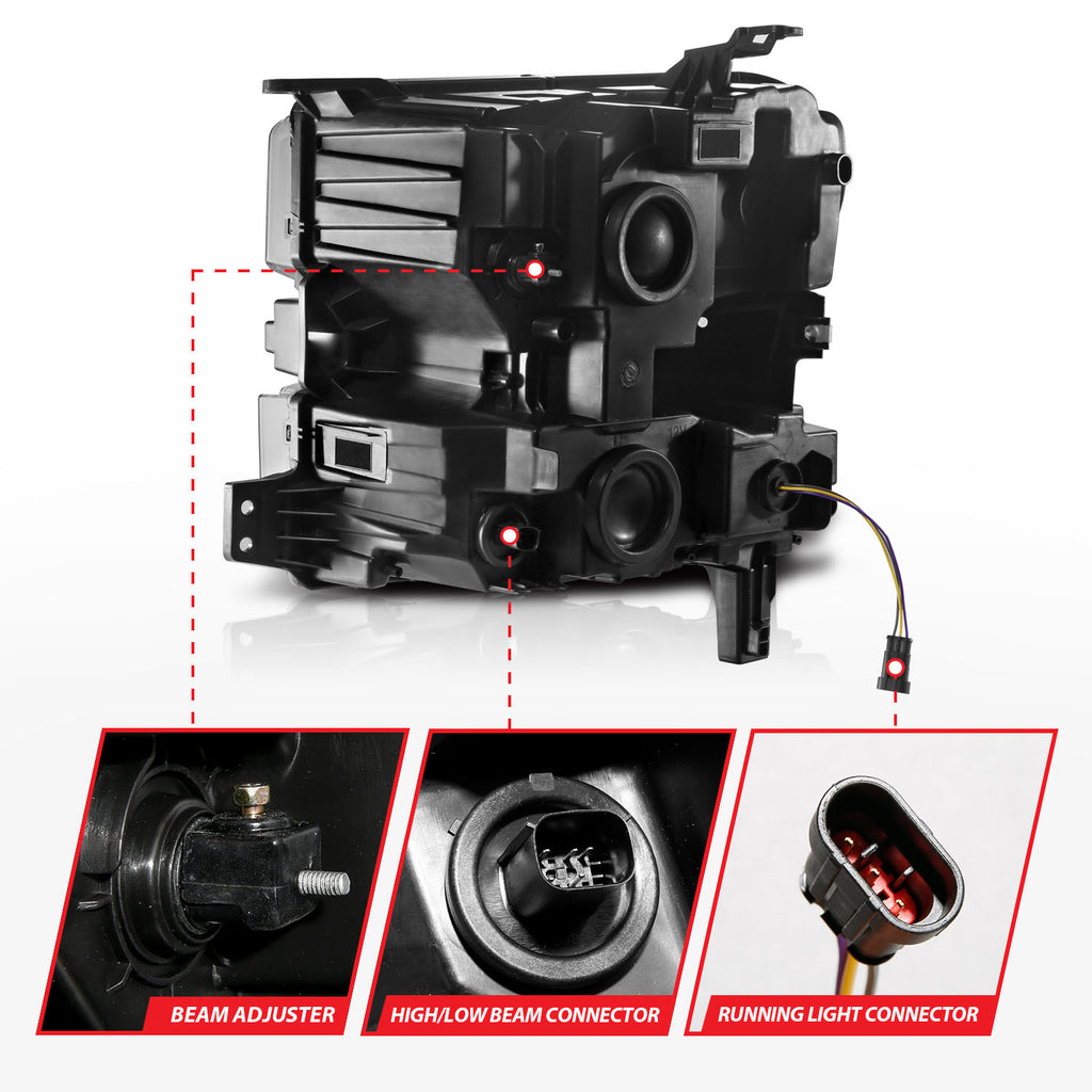 ANZO USA 111566-R LED Projector Headlight for Select Chevrolet Silverado 1500, Chevrolet Silverado LTD