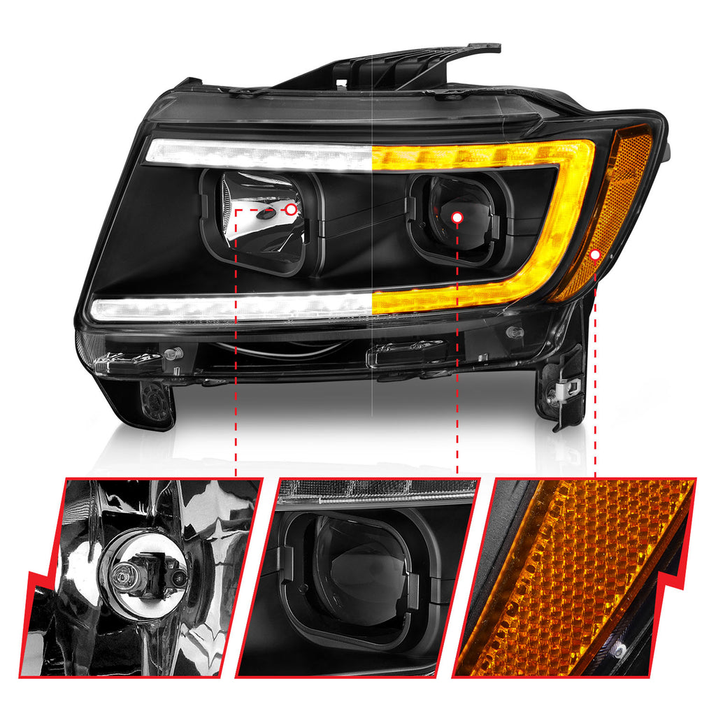 ANZO USA 111568 Projector Headlight for Select Jeep Grand Cherokee