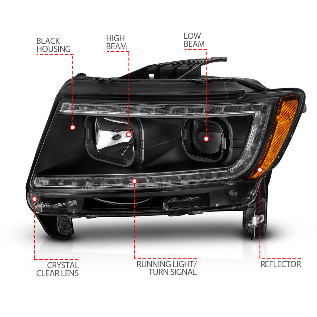 ANZO USA 111568 Projector Headlight for Select Jeep Grand Cherokee