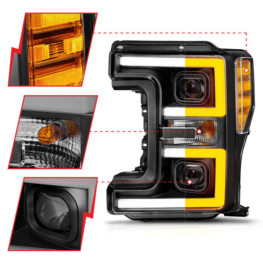ANZO USA 111577 LED Projector Headlight for Select Ford F-250 Super Duty, Ford F-350 Super Duty