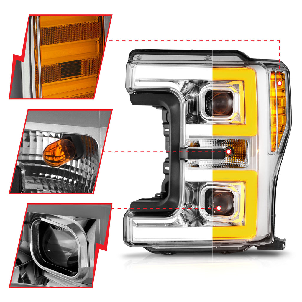 ANZO USA 111578 LED Projector Headlight for Select Ford F-250 Super Duty, Ford F-350 Super Duty