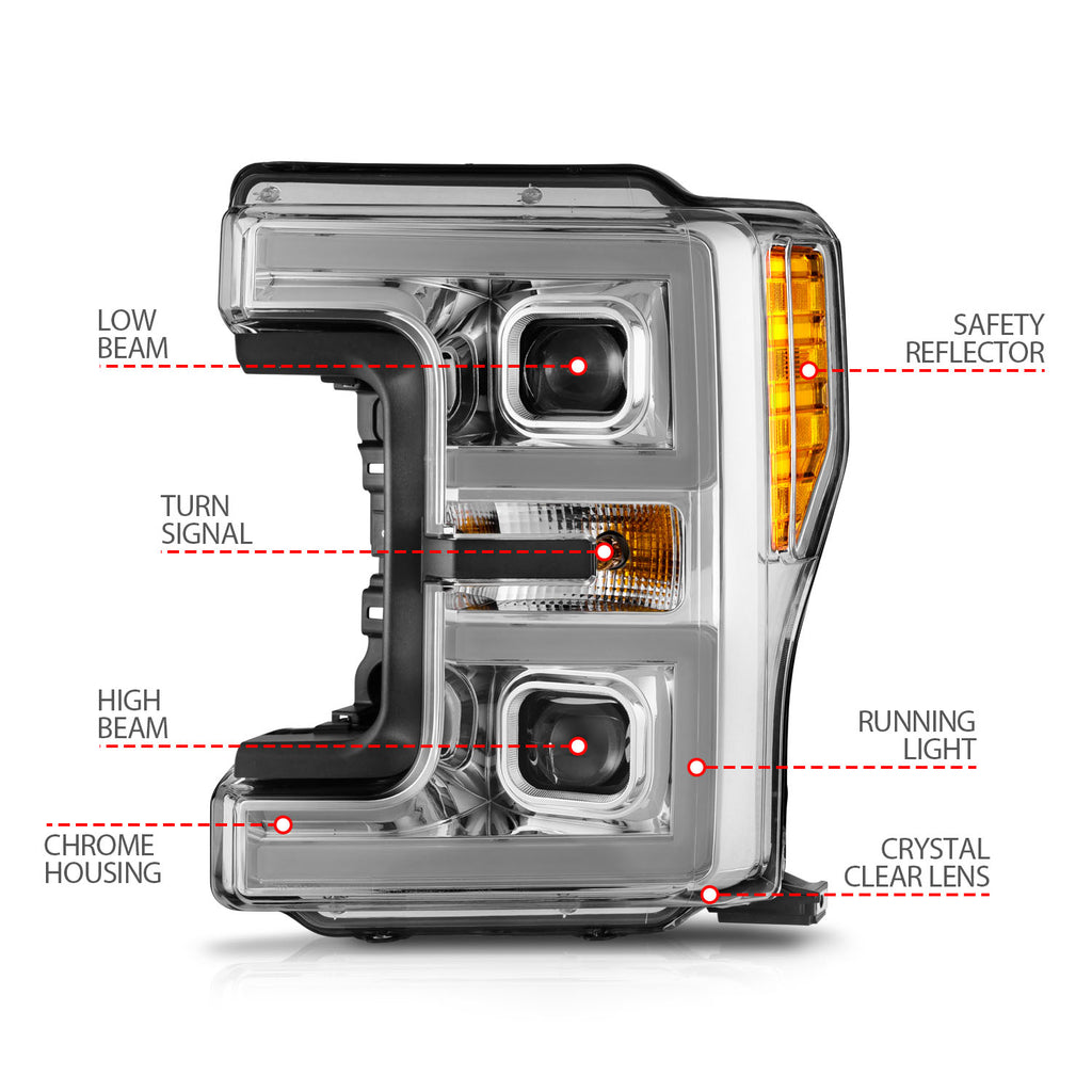 ANZO USA 111578 LED Projector Headlight for Select Ford F-250 Super Duty, Ford F-350 Super Duty