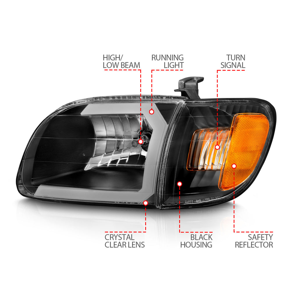 ANZO USA 111579 Crystal Headlight for Select Toyota Tundra