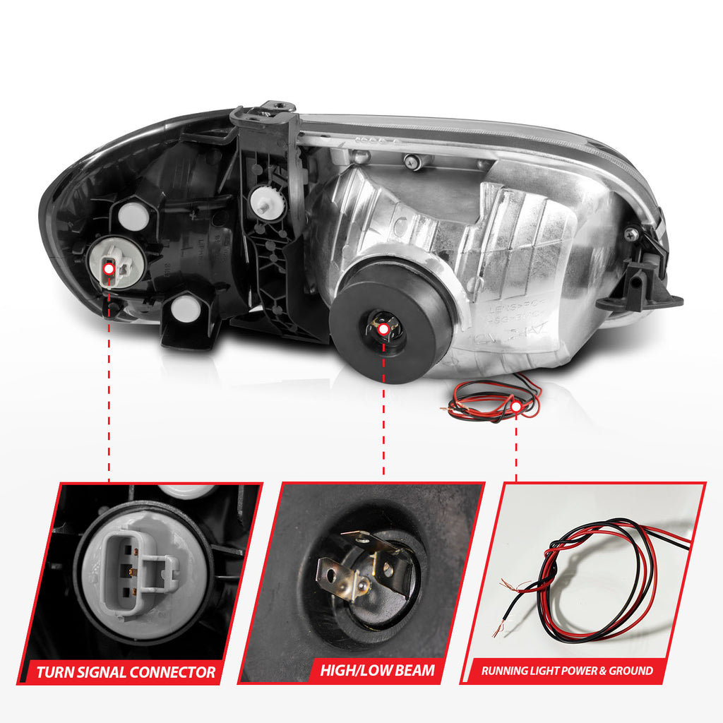 ANZO USA 111579 Crystal Headlight for Select Toyota Tundra