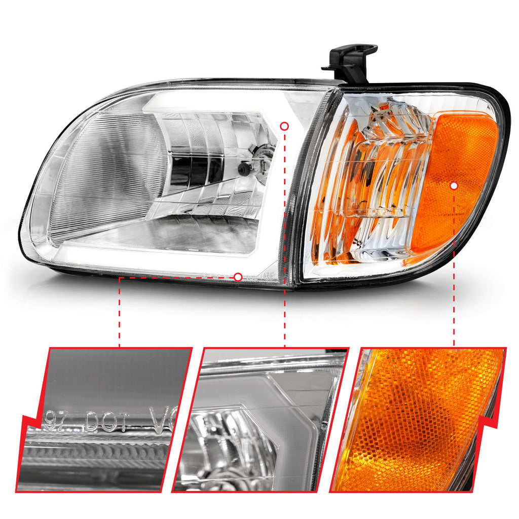ANZO USA 111580 Crystal Headlight for Select Toyota Tundra