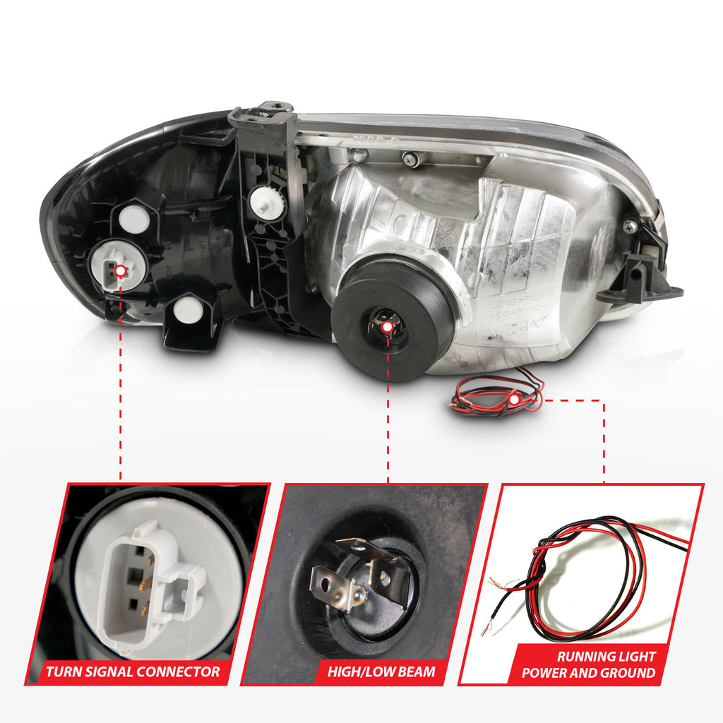 ANZO USA 111580 Crystal Headlight for Select Toyota Tundra