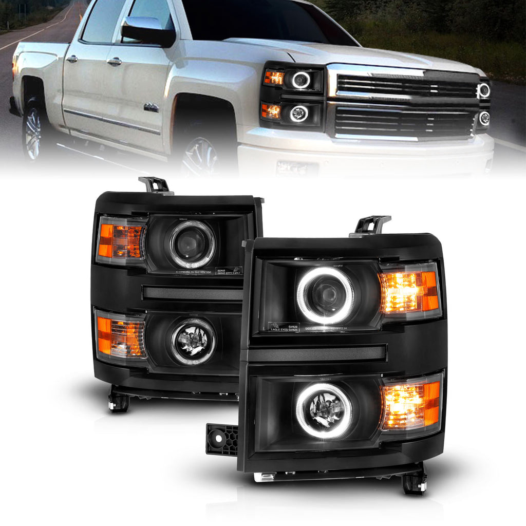ANZO USA 111583 Projector Headlight for Select Chevrolet Silverado 1500, Chevrolet Silverado 2500, Chevrolet Silverado HD, Chevrolet Silverado 3500, Chevrolet Silverado HD