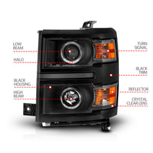 Load image into Gallery viewer, ANZO USA 111583 Projector Headlight for Select Chevrolet Silverado 1500, Chevrolet Silverado 2500, Chevrolet Silverado HD, Chevrolet Silverado 3500, Chevrolet Silverado HD
