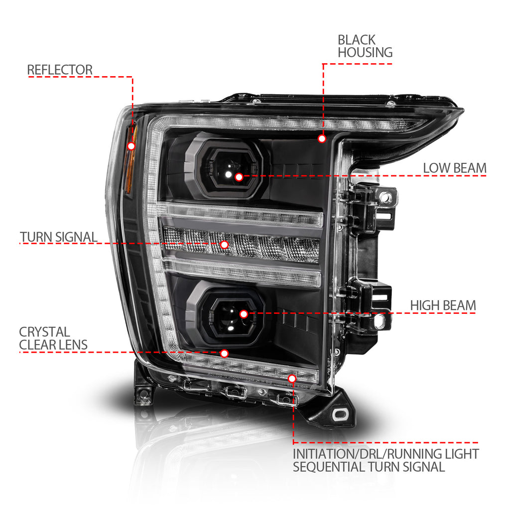 ANZO USA 111594-R LED Projector Headlights for Select Ford F-150