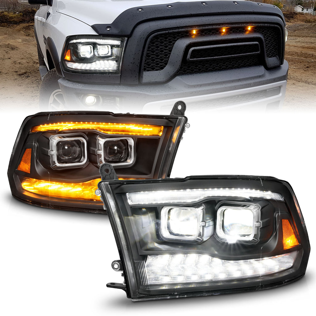 ANZO USA 111595 LED Projector Headlight for Select Dodge Ram 1500, Dodge Ram 2500, Dodge Ram 3500, Ram 1500, Ram Classic, Ram 2500, Ram