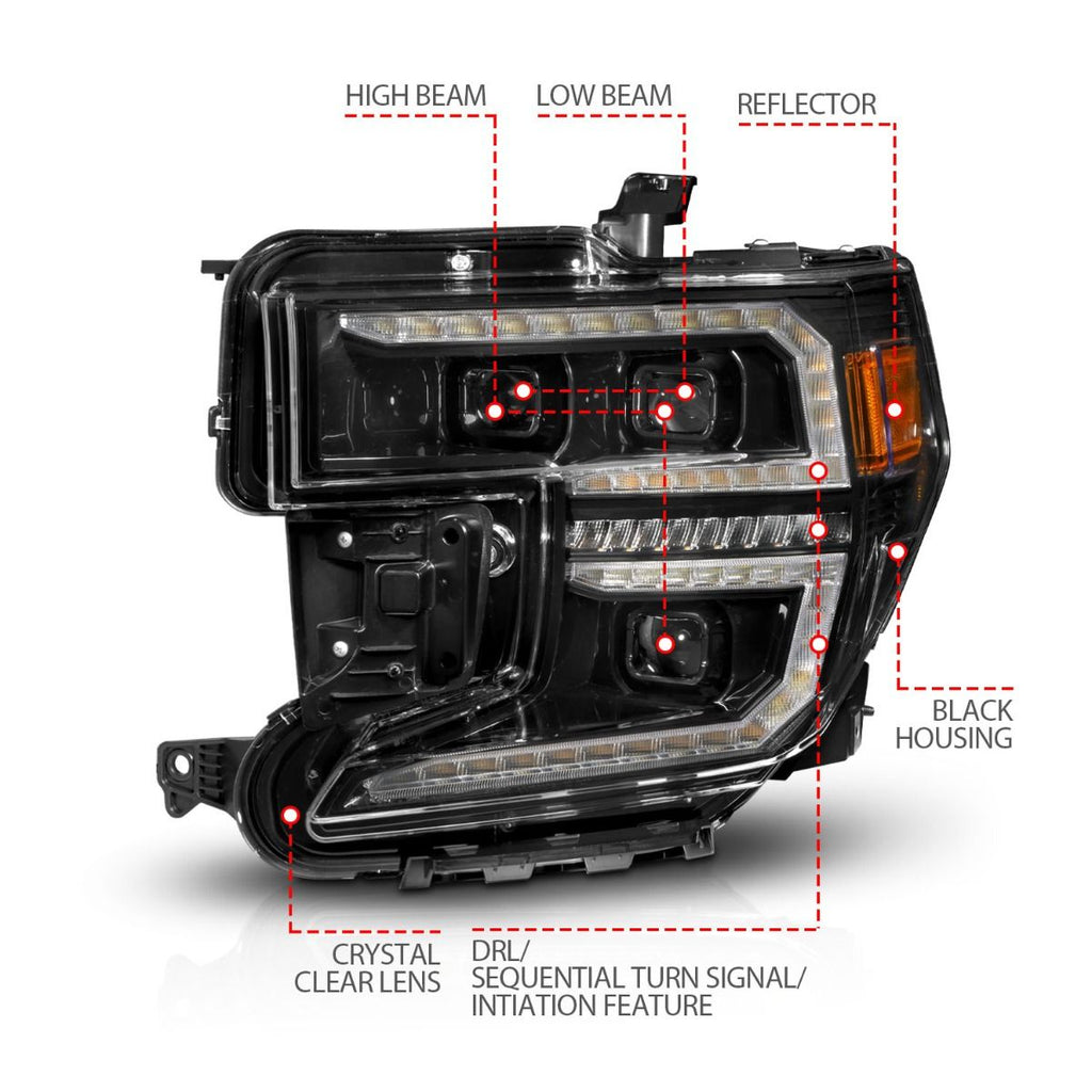 ANZO USA 111600 LED Projector Headlights for Select GMC Sierra