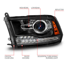 Load image into Gallery viewer, ANZO USA 111609 Projector Headlight for Select Dodge Ram 1500, Dodge Ram 2500, Dodge Ram 3500, Ram 1500, Ram Classic, Ram 2500, Ram