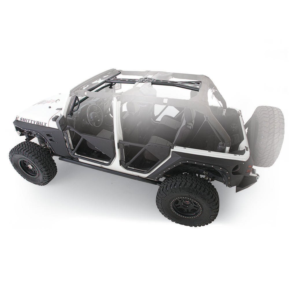 1118-Wrangler-Jk-4Dr-Src-6Pc-Roll-Cage-Kit;-Satin-Black-Powdercoat