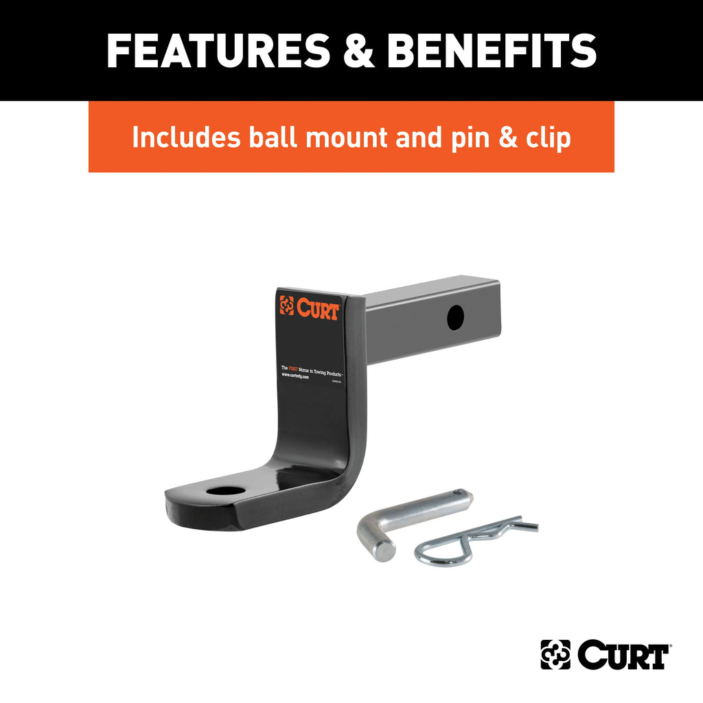 CURT 112073 Class 1 Trailer Hitch, 1-1/4" Ball Mount, Select Honda Civic, Acura EL