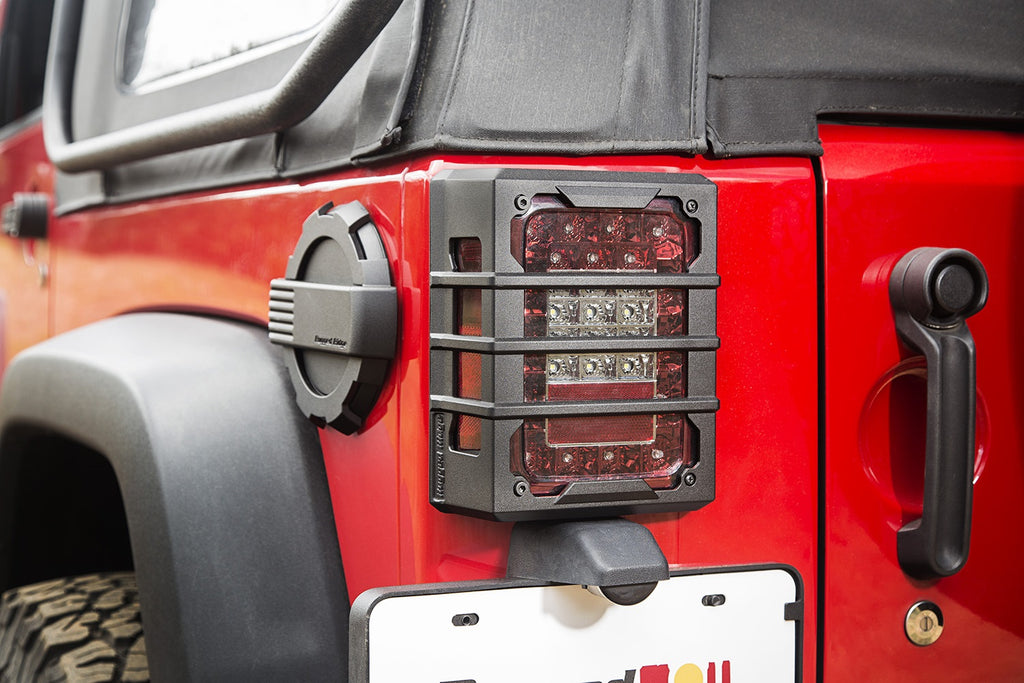 Rugged Ridge 11226.05 Elite Tail Light Guards for Select Jeep Wrangler, Jeep Wrangler JK