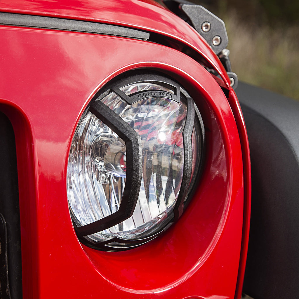 Rugged Ridge 11230.12 Elite Headlight Guards for Select Jeep Wrangler, Jeep Wrangler JK