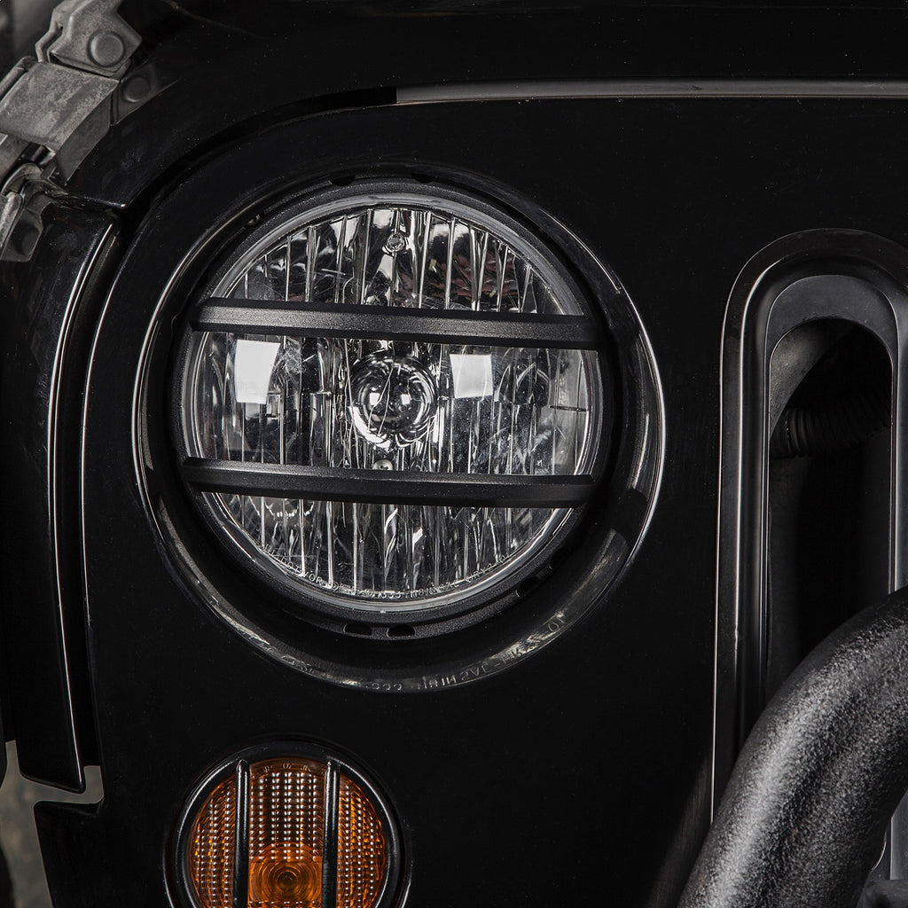 Rugged Ridge 11230.13 Elite Pivotal Headlight Euro Guard for Select Jeep Wrangler, Jeep Wrangler JK