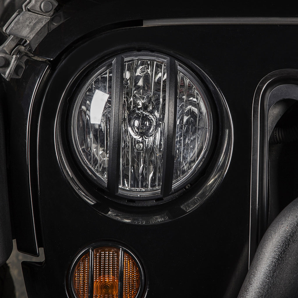 Rugged Ridge 11230.13 Elite Pivotal Headlight Euro Guard for Select Jeep Wrangler, Jeep Wrangler JK