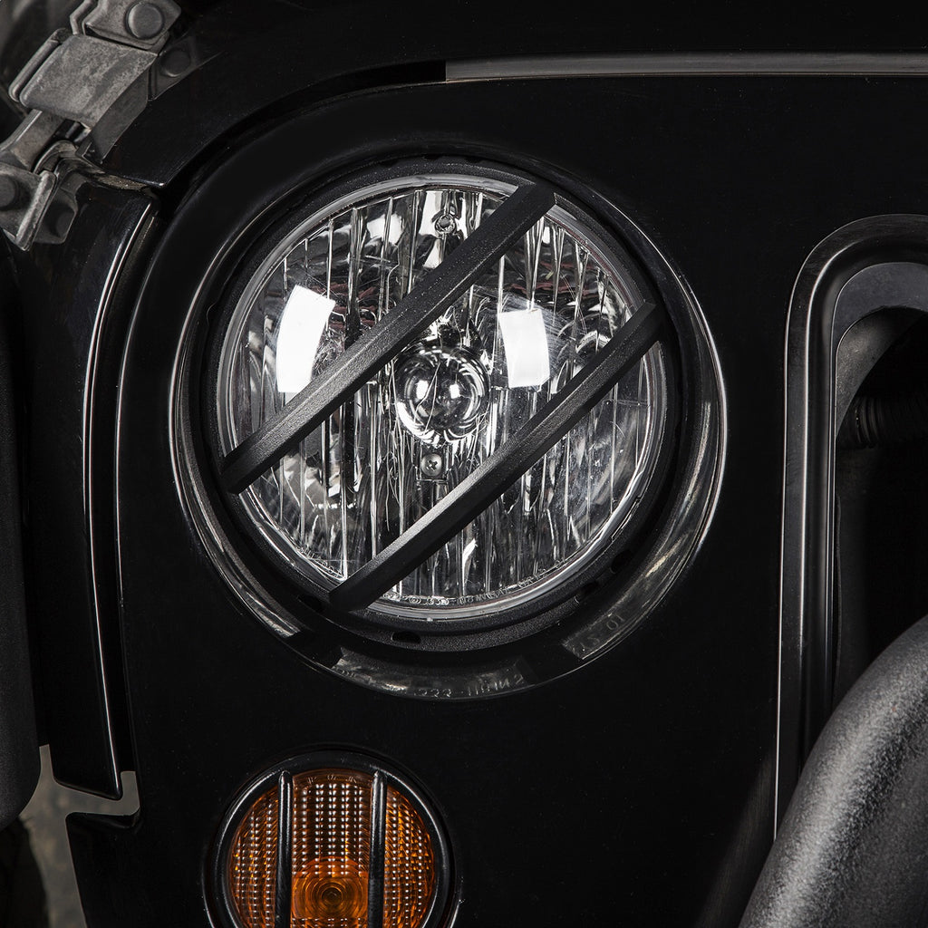 Rugged Ridge 11230.13 Elite Pivotal Headlight Euro Guard for Select Jeep Wrangler, Jeep Wrangler JK