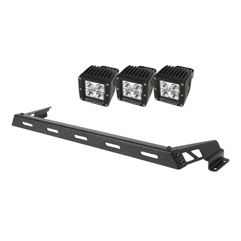 Rugged Ridge 11232.11 Hood Light Bar Kit for Select Jeep Wrangler, Jeep Wrangler JK