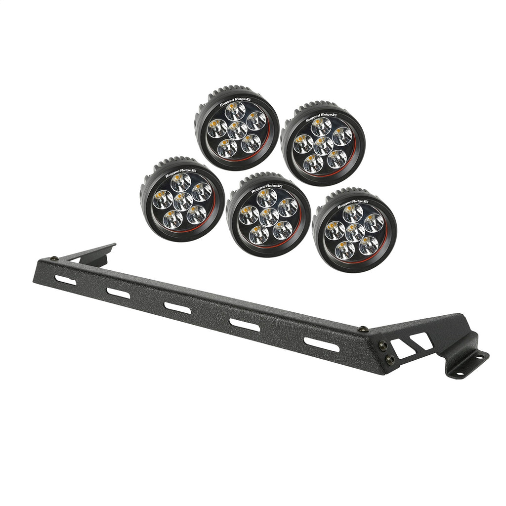 Rugged Ridge 11232.14 Hood Light Bar Kit for Select Jeep Wrangler, Jeep Wrangler JK