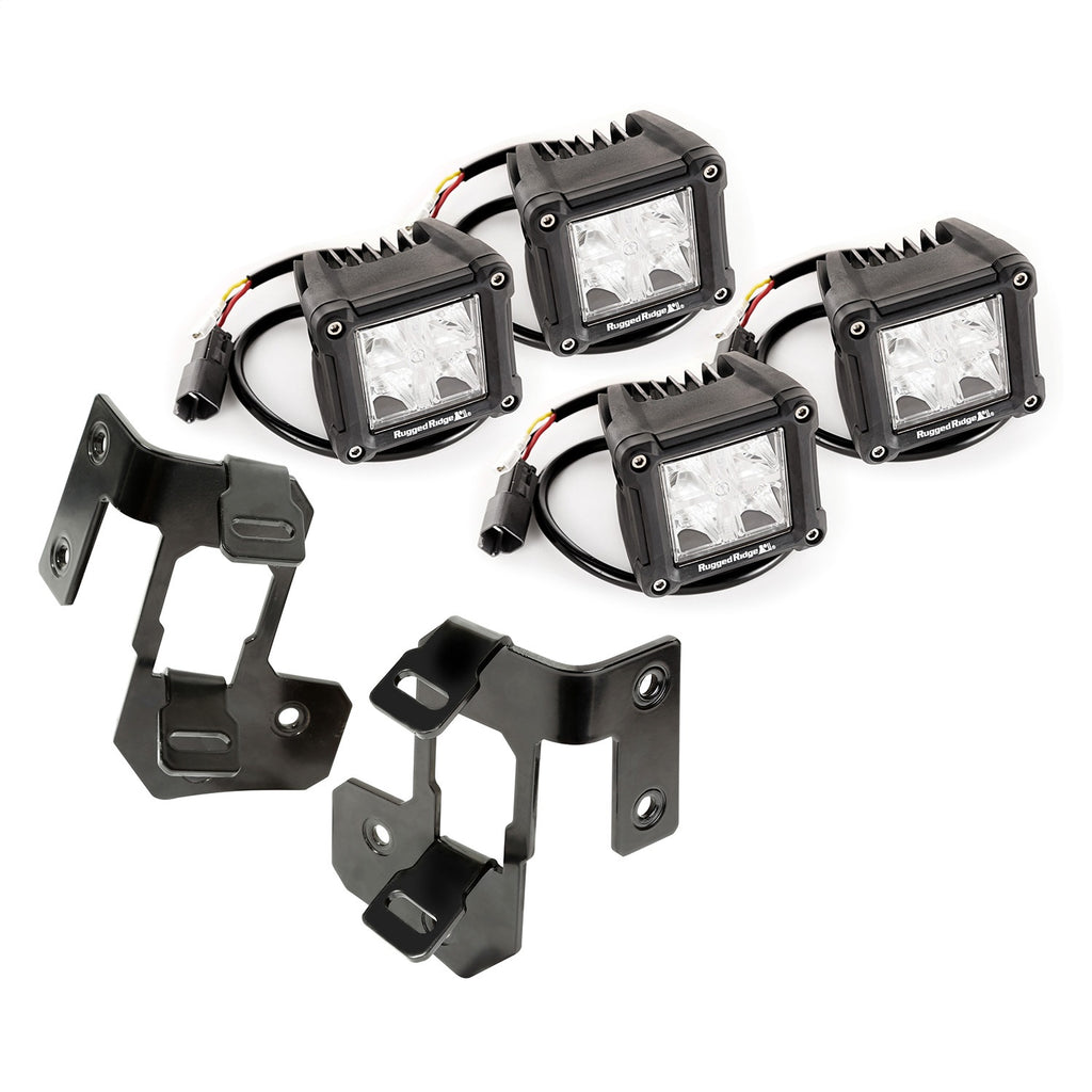 Rugged Ridge 11232.18 A-Pillar Light Mount Kit for Select Jeep Wrangler, Jeep Wrangler JK