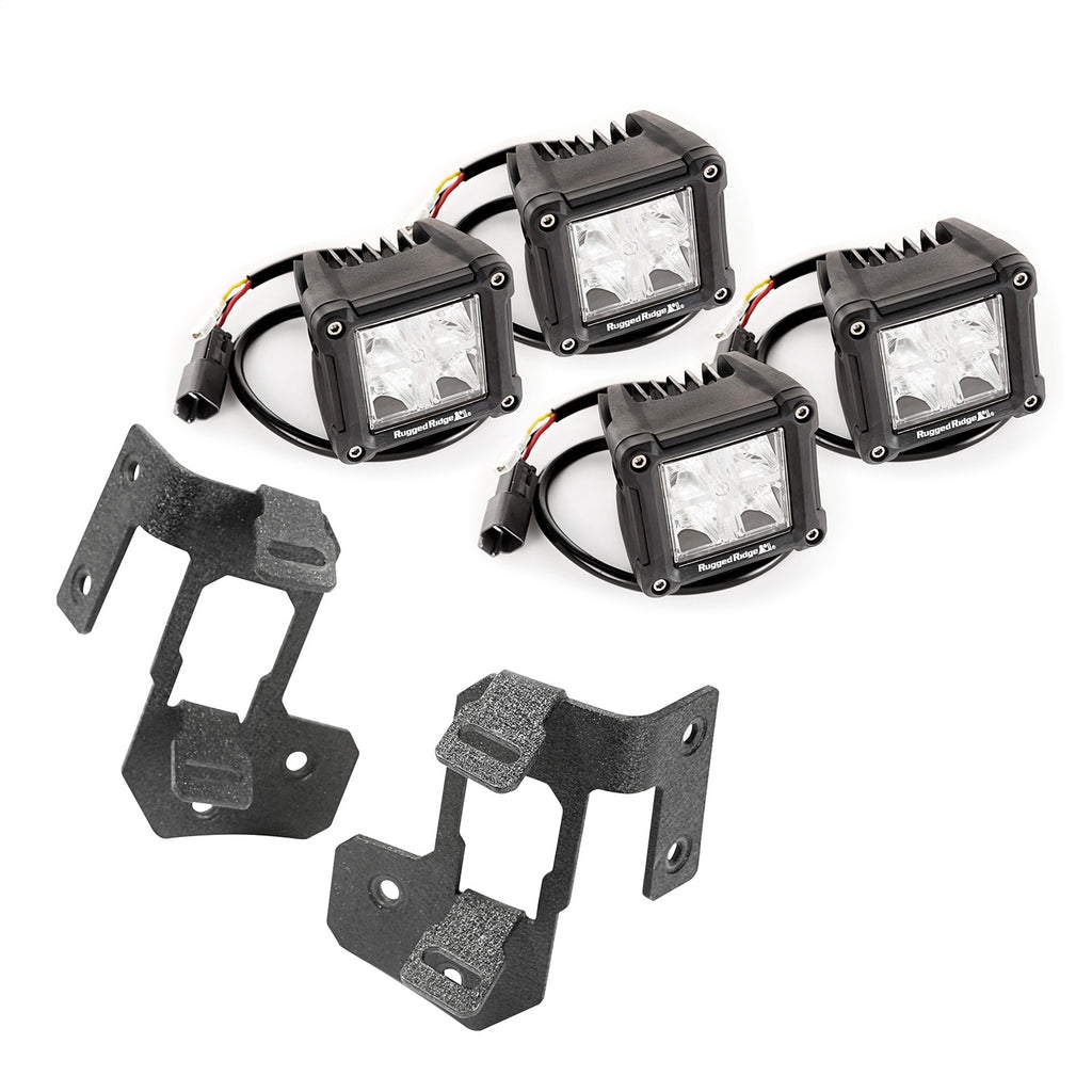 Rugged Ridge 11232.19 A-Pillar Light Mount Kit for Select Jeep Wrangler, Jeep Wrangler JK