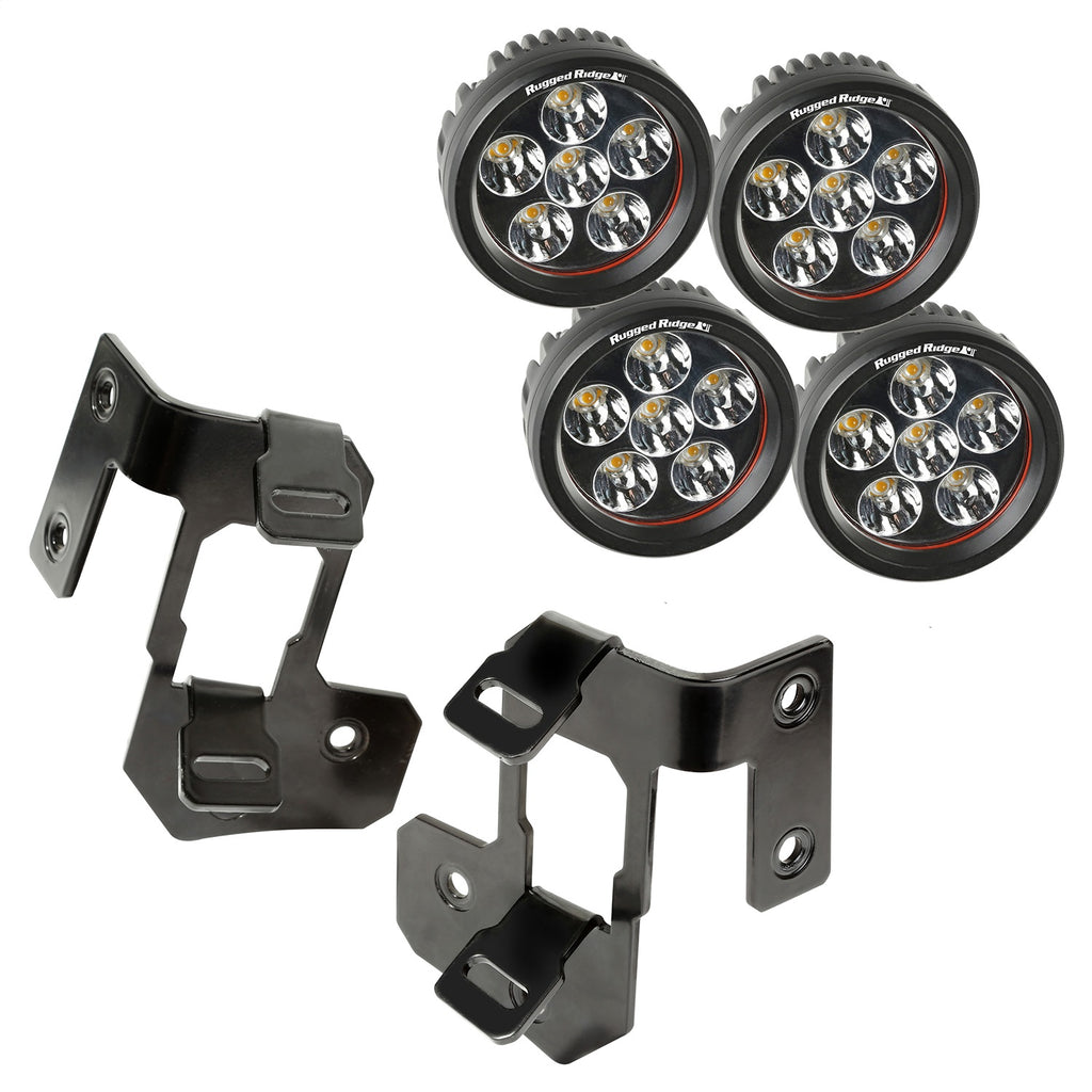 Rugged Ridge 11232.32 A-Pillar Light Kit for Select Jeep Wrangler, Jeep Wrangler JK
