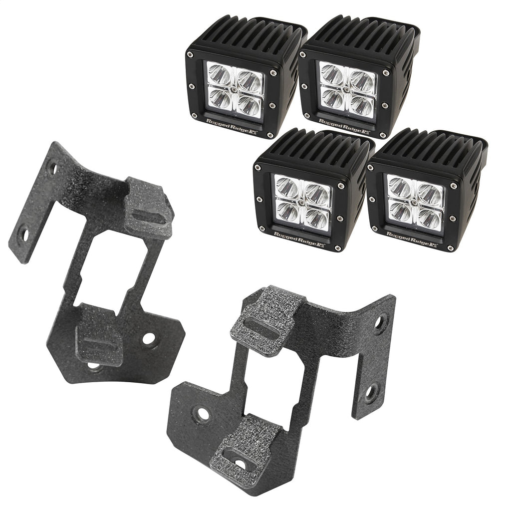 Rugged Ridge 11232.35 A-Pillar Light Kit for Select Jeep Wrangler, Jeep Wrangler JK