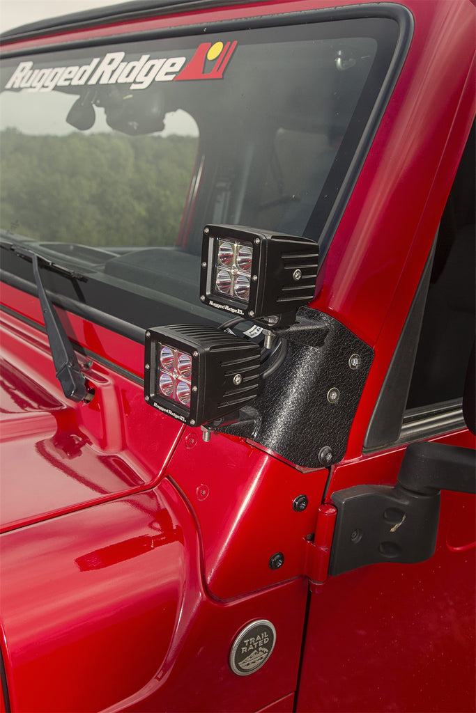 Rugged Ridge 11232.36 A-Pillar Light Mount for Select Jeep TJ, Jeep Wrangler