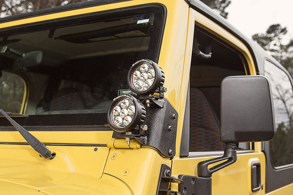 Rugged Ridge 11232.37 A-Pillar LED Kit for Select Jeep TJ, Jeep Wrangler