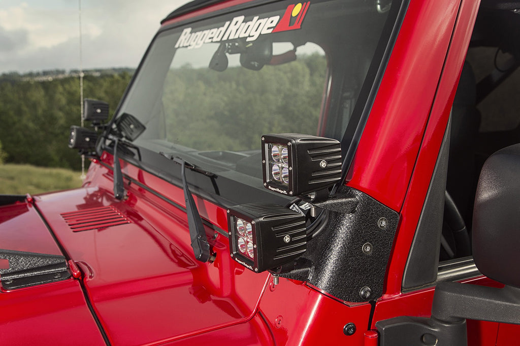 Rugged Ridge 11232.38 A-Pillar LED Kit for Select Jeep TJ, Jeep Wrangler