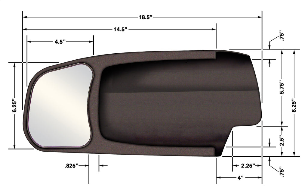 Cipa USA 11401 Custom Towing Mirror for Select Dodge Ram 1500, Dodge Ram 2500, Ram 1500, Ram