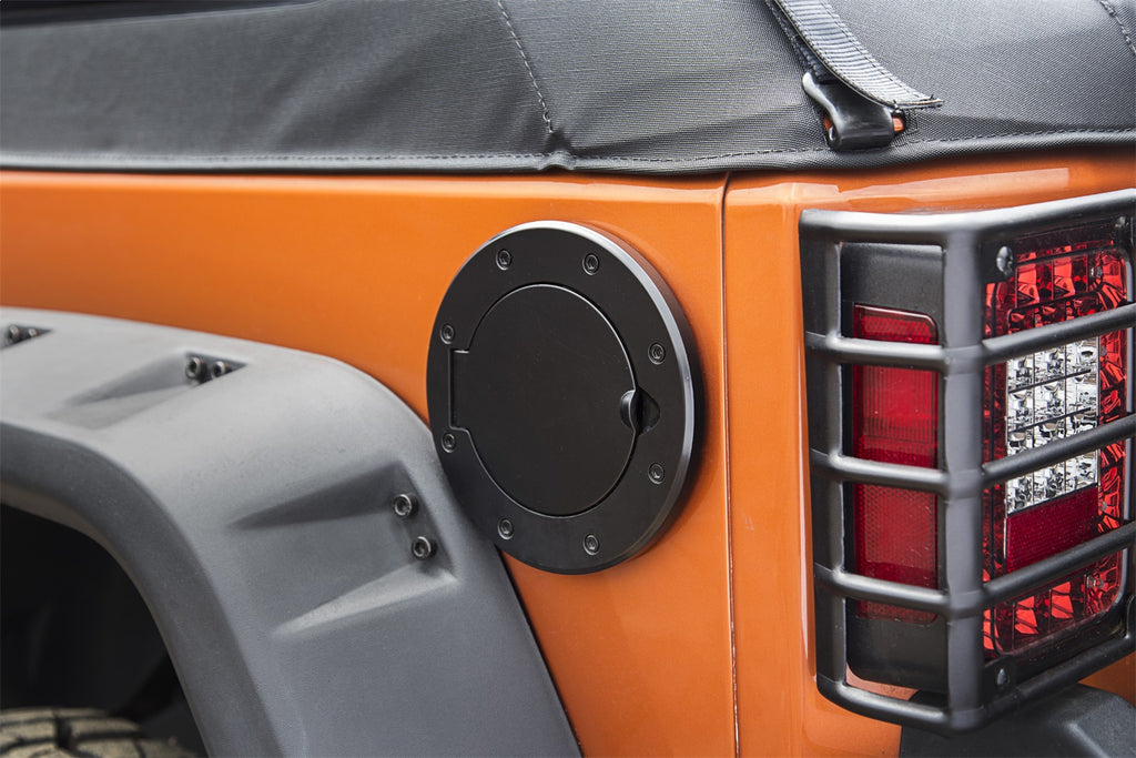 Rugged Ridge 11425.05 Billet Style Gas Cover for Select Jeep Wrangler, Jeep Wrangler JK