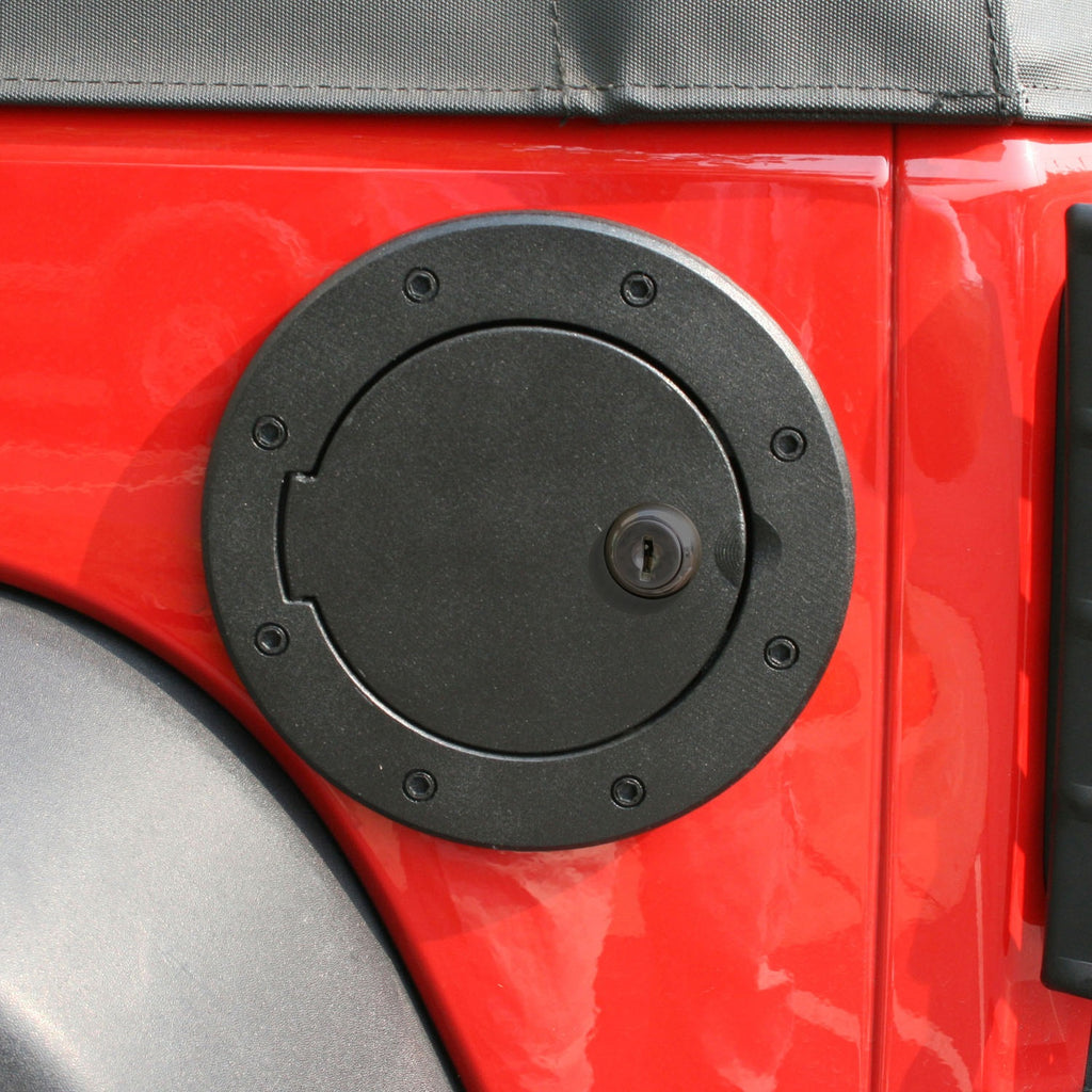 Rugged Ridge 11425.06 Billet Style Gas Cover for Select Jeep Wrangler, Jeep Wrangler JK
