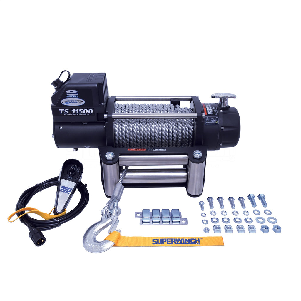 11500-Lbs-12V-Dc-38In-X-84Ft-Steel-Rope-Tiger-Shark-11500-Winch