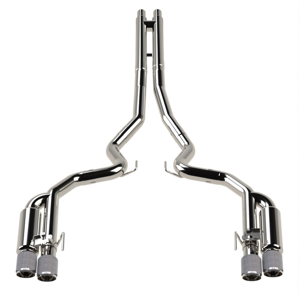 Kooks Custom Headers 11514520 3in. Active Shotgun Style Cat-Back (H) 2018-2026 5.0L Mustang w/Carbon Tips for Select Ford Mustang