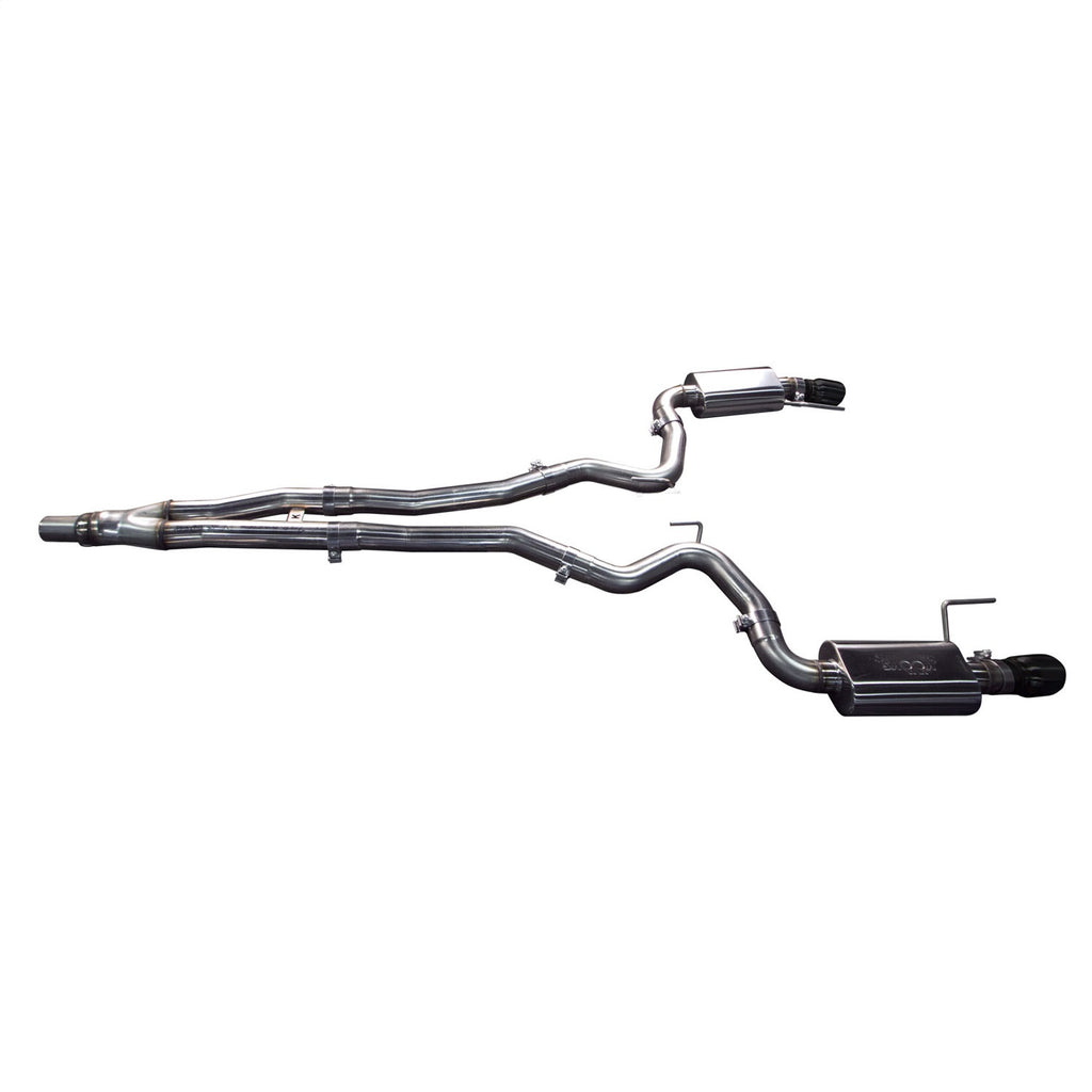 Kooks Custom Headers 11534110 3in. x 2-1/2in. SS Connection-Back Exhaust w/Black Tips. 2015-2023 Mustang EcoBo for Select Ford Mustang