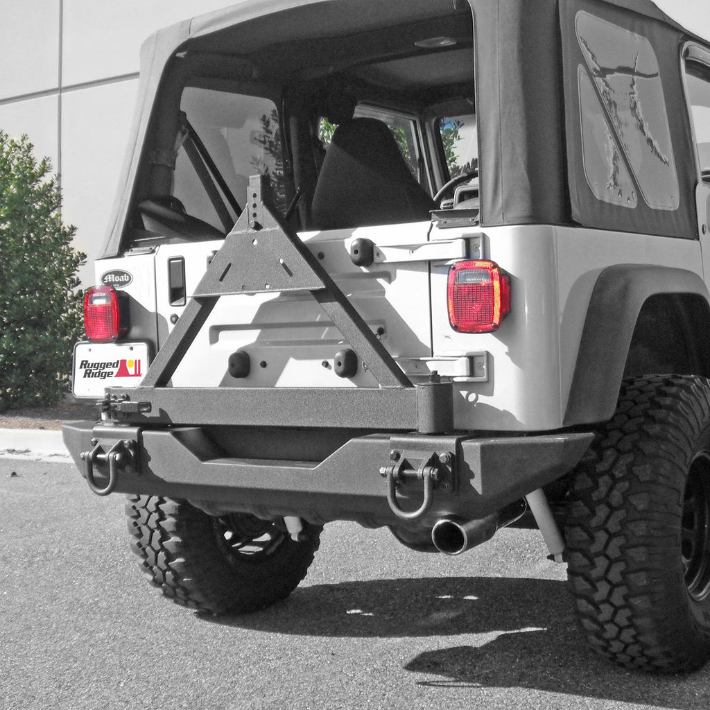 Rugged Ridge 11546.42 Xtreme Heavy Duty Tire Carrier Rear for Select Jeep CJ5, Jeep CJ7, Jeep Scrambler, Jeep TJ, Jeep Wrangler