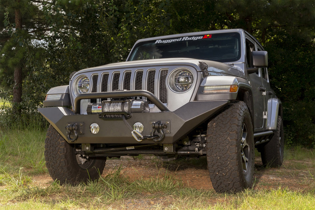 Rugged Ridge 11548.41 Spartan Front Bumper for Select Jeep Gladiator, Jeep Wrangler