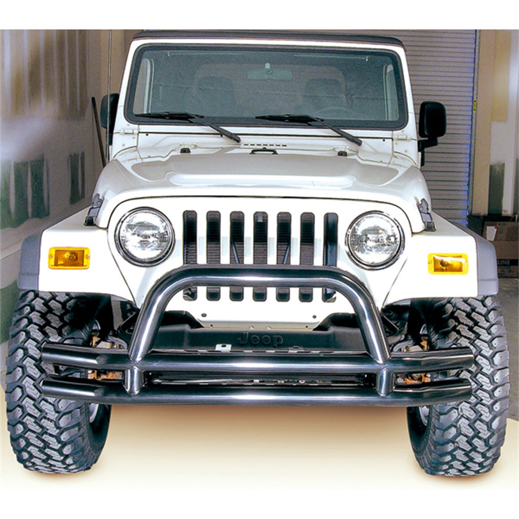 Rugged Ridge 11560.01 Front Tube Bumper for Select Jeep CJ5, Jeep CJ7, Jeep Scrambler, Jeep TJ, Jeep Wrangler