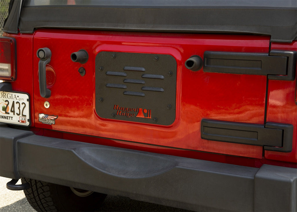 Rugged Ridge 11586.10 Tire Carrier Delete Plate for Select Jeep Wrangler, Jeep Wrangler JK