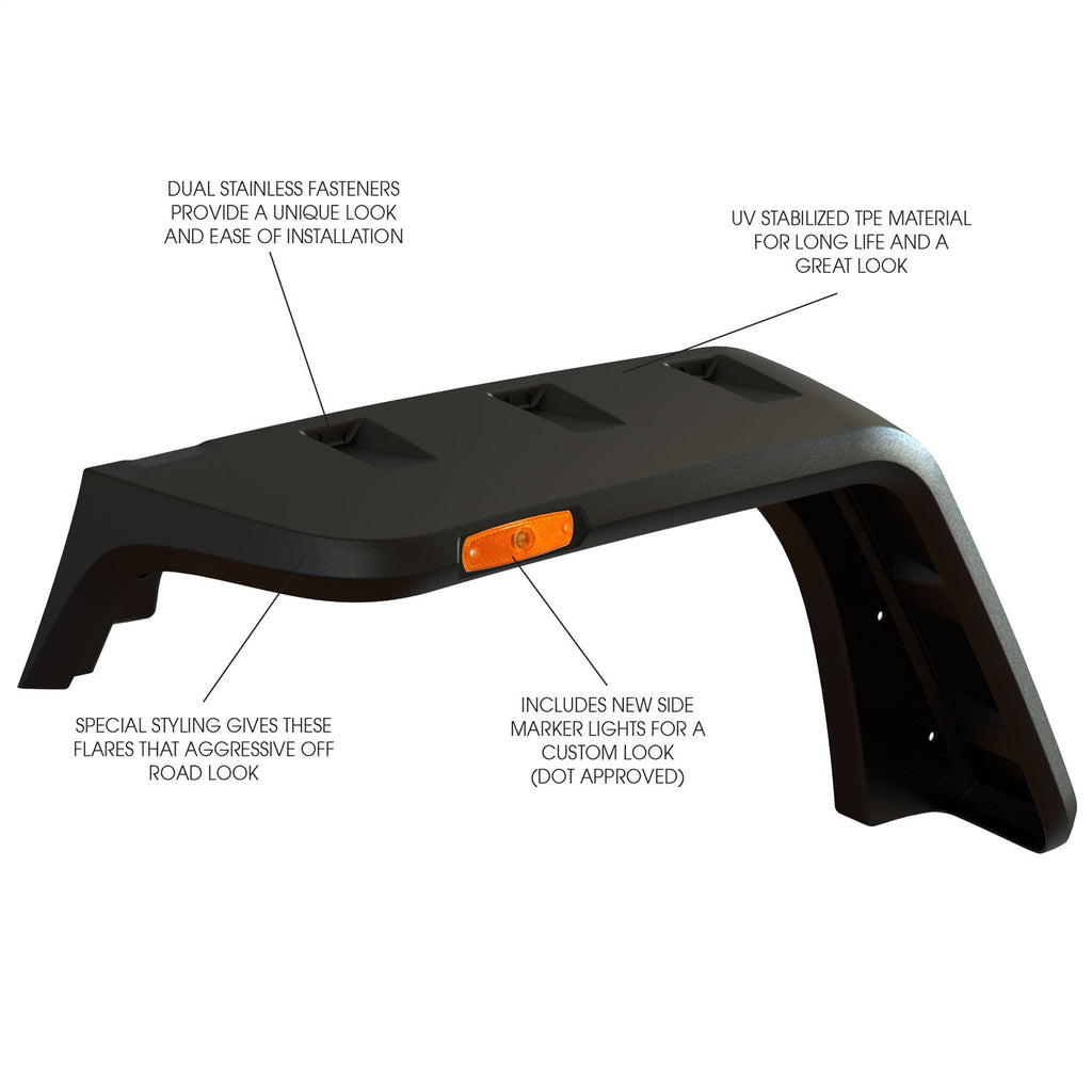 Rugged Ridge 11640.09 Hurricane Fender Flare Kit for Select Jeep Wrangler, Jeep Wrangler JK
