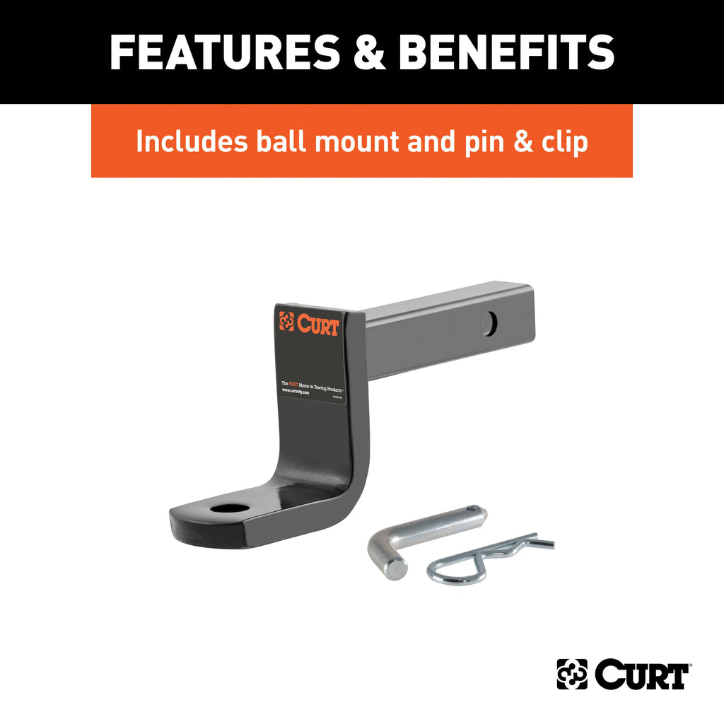 CURT 116483 Class 1 Trailer Hitch, 1-1/4" Ball Mount, Select Nissan Leaf