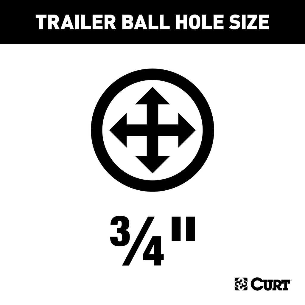 CURT 11649 Class 1 Fixed-Tongue Trailer Hitch with 3/4in. Trailer Ball Hole - Truck Part Superstore